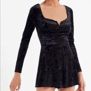 Urban Outfitters Black Velvet Romper